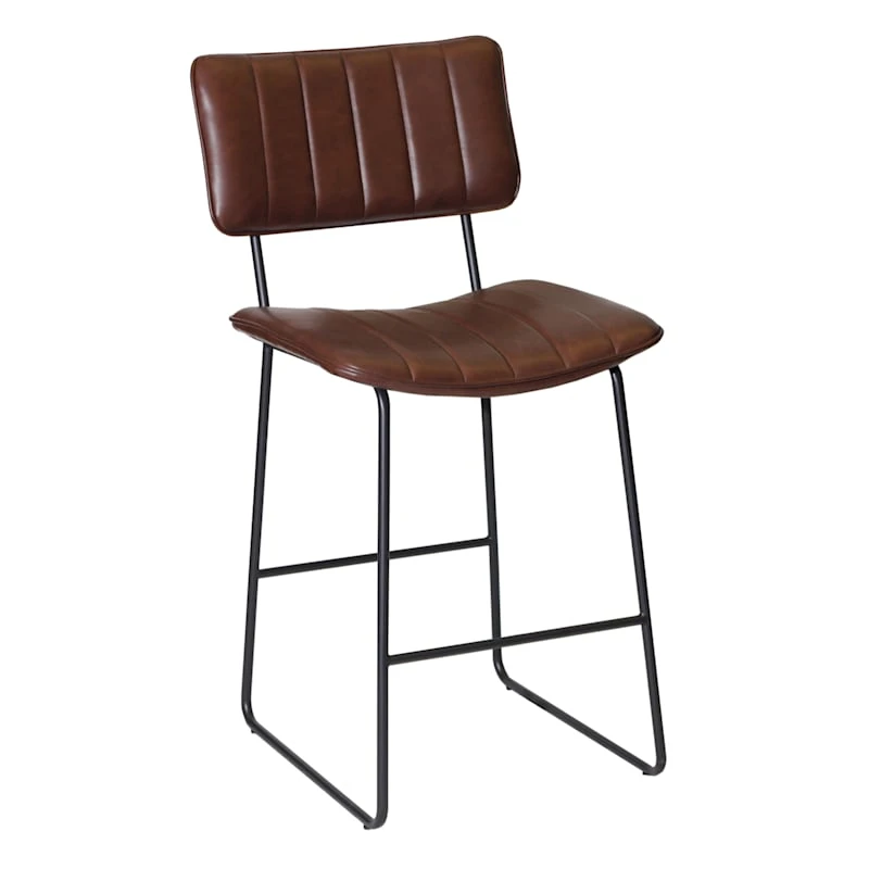 Jacob Faux Leather Counter Stool, 24" 1 Jacob Faux Leather Counter Stool, 24"