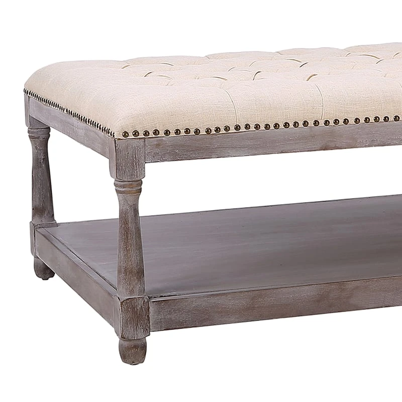 Jardan Tufted Ottoman Natural 3 Jardan Tufted Ottoman Natural - Image 3
