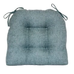 Jasper Textured Chair Pad/4 Tacks/Ties Blue