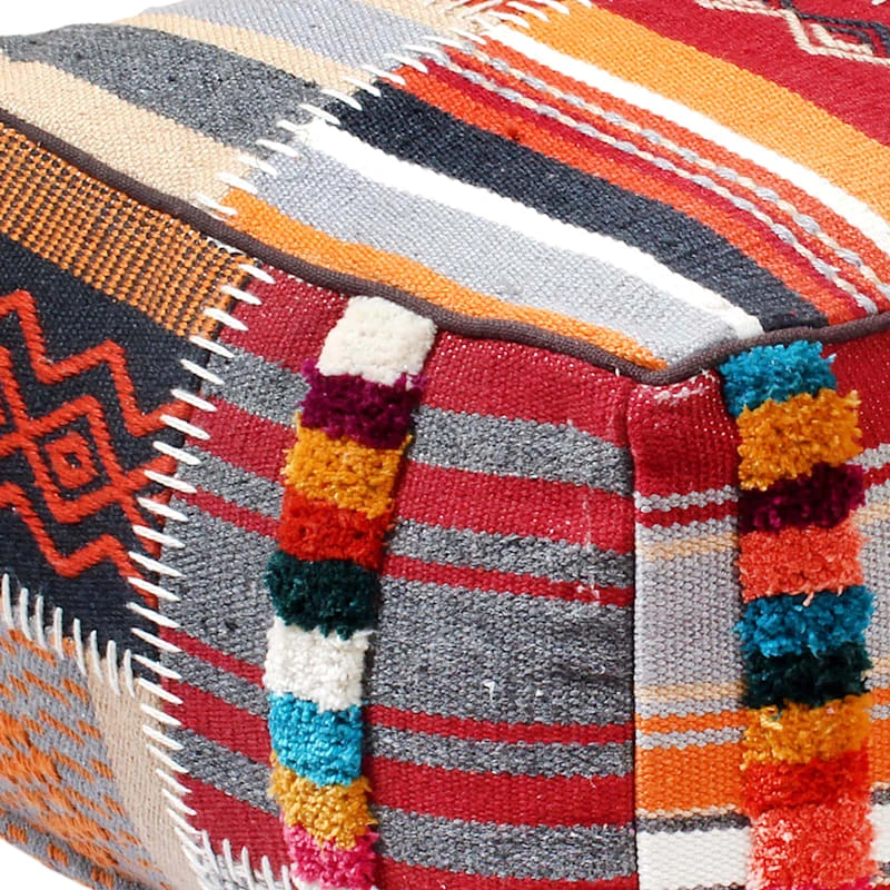 Krisha Yarn Dyed Pouf 2 Krisha Yarn Dyed Pouf - Image 2