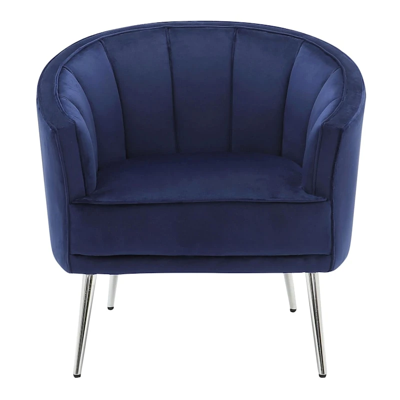 Laila Ali Avani Blue Velvet Accent Chair 2 Laila Ali Avani Blue Velvet Accent Chair - Image 2