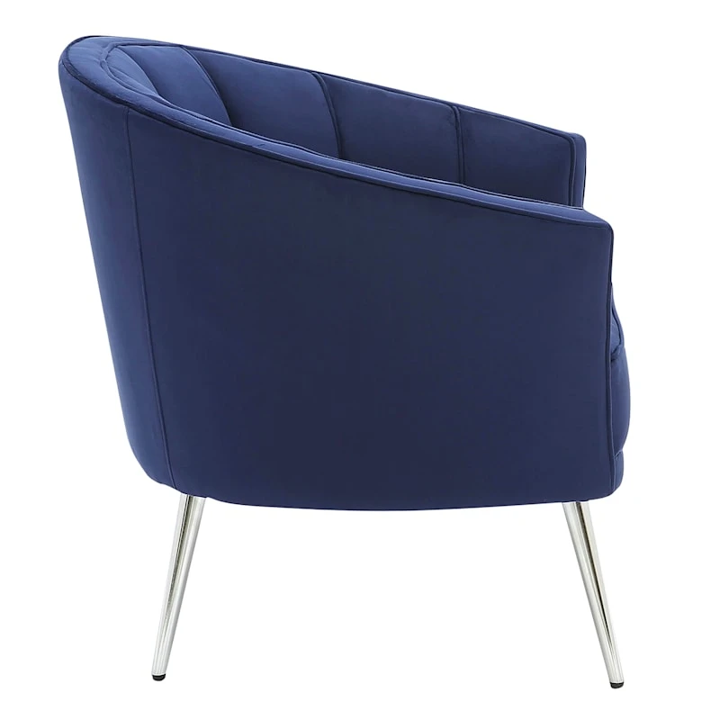 Laila Ali Avani Blue Velvet Accent Chair 3 Laila Ali Avani Blue Velvet Accent Chair - Image 3