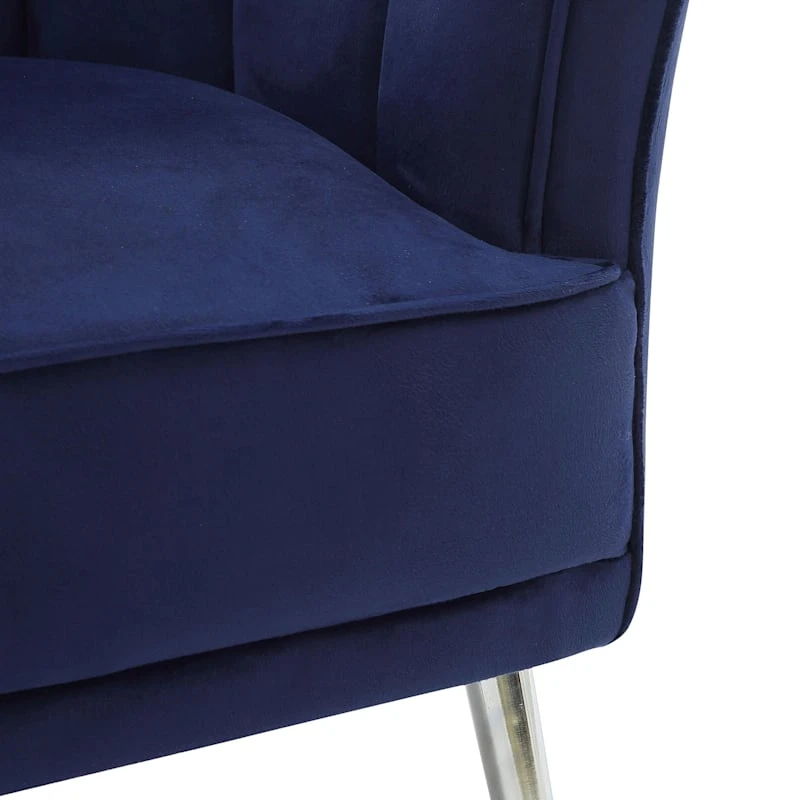 Laila Ali Avani Blue Velvet Accent Chair 8 Laila Ali Avani Blue Velvet Accent Chair - Image 8