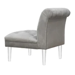 Laila Ali Grey Tufted Accent Chair With Clear Acrylic Legs -Hot Sale Furniture Shop laila ali grey tufted accent chair with clear acrylic legs 2
