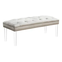 Hot Sale Furniture Shop -Hot Sale Furniture Shop laila ali grey tufted acrylic leg bench 1