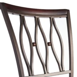 Marsol Brown Metal Swivel Barstool With Faux Leather Seat -Hot Sale Furniture Shop marsol brown metal swivel barstool with faux leather seat 4