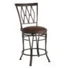 Marsol Brown Swivel Counter Stool With Faux Leather Seat