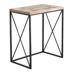 Metal X-Side Table With Wood Top, Large -Hot Sale Furniture Shop metal x side table with wood top large 2