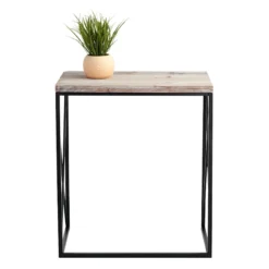 Metal X-Side Table With Wood Top, Large -Hot Sale Furniture Shop metal x side table with wood top large 5