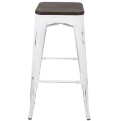 Oregon Vintage White Industrial Backless Barstool, 30" -Hot Sale Furniture Shop oregon vintage white industrial backless barstool 30 3