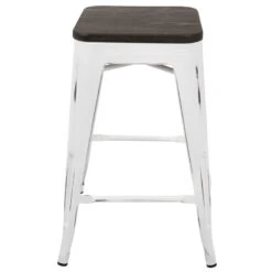 Oregon Vintage White Industrial Barstool, 24" -Hot Sale Furniture Shop oregon vintage white industrial barstool 24 3