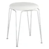 Penna Chrome & White Vanity Stool