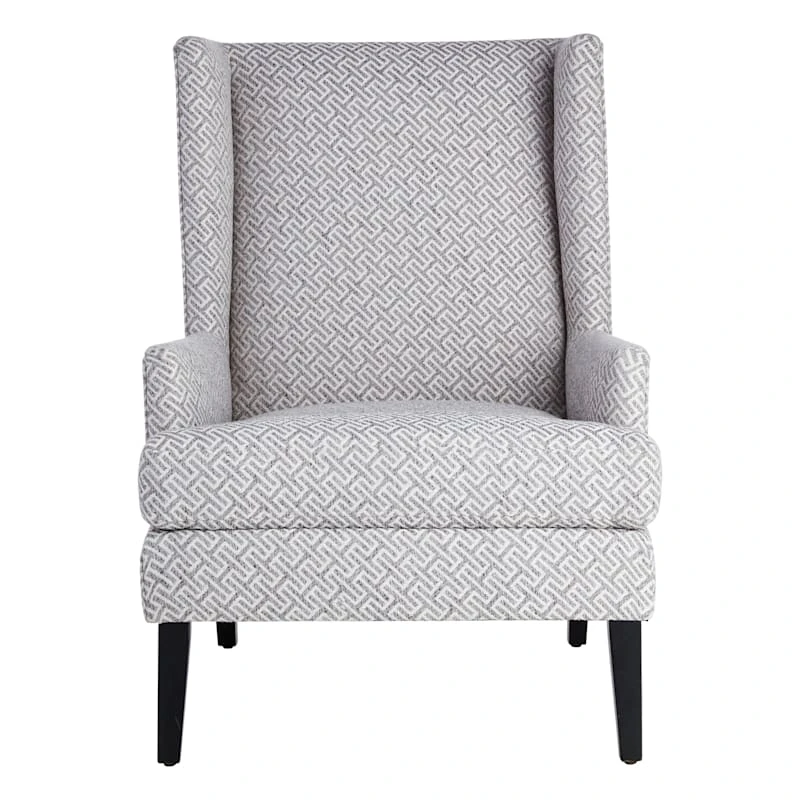Providence Asher Greek Key Accent Chair, Grey 3 Providence Asher Greek Key Accent Chair, Grey - Image 3