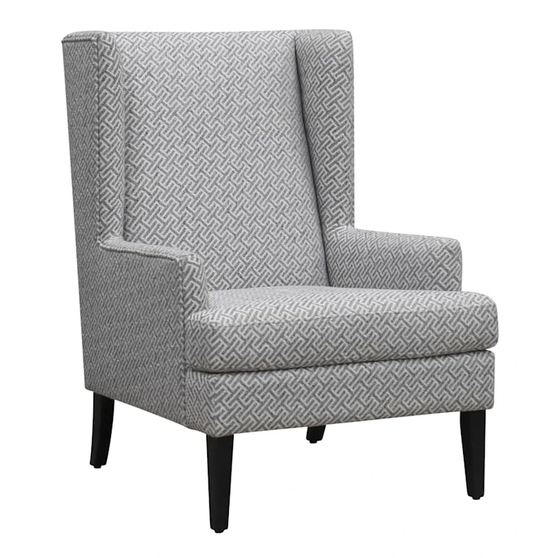 Providence Asher Greek Key Accent Chair, Grey 1 Providence Asher Greek Key Accent Chair, Grey