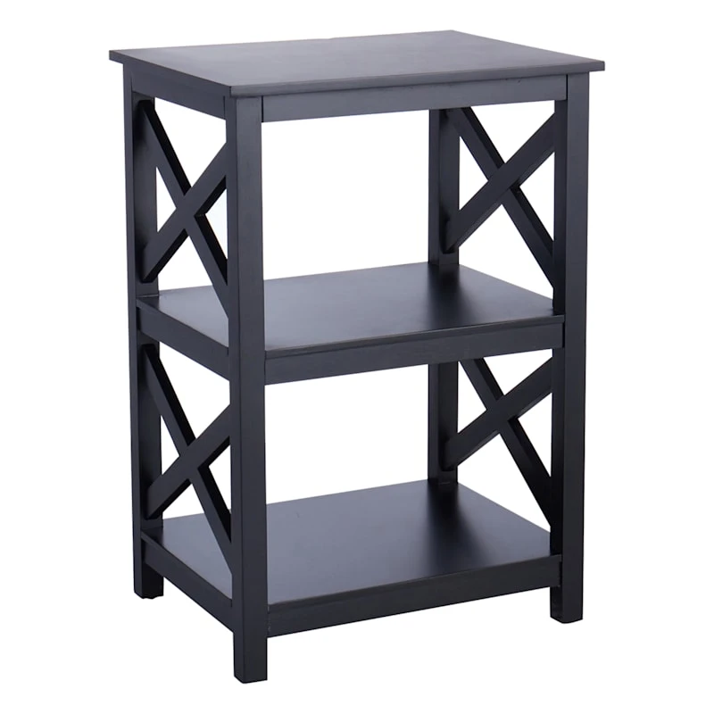 Providence Black 2-Tier Xavier Accent Table, 26" 1 Providence Black 2-Tier Xavier Accent Table, 26"