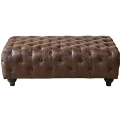 Providence Chesterfield Tufted Brown Faux Leather Ottoman -Hot Sale Furniture Shop providence chesterfield tufted brown faux leather ottoman 3