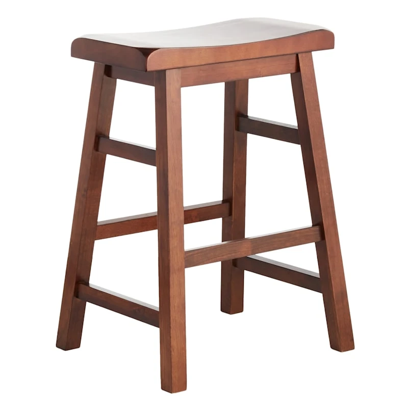 Providence Dark Oak Saddle Counter Stool, 24" 1 Providence Dark Oak Saddle Counter Stool, 24"