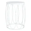 Providence Glam Oval White Drum Table, Large