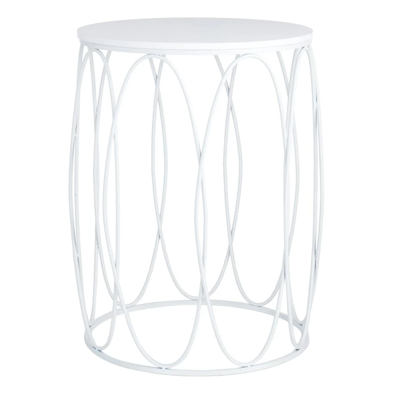 Providence Glam Oval White Drum Table, Large 1 Providence Glam Oval White Drum Table, Large