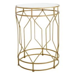 Providence Gold Metal Quatrefoil Nesting Table, Large