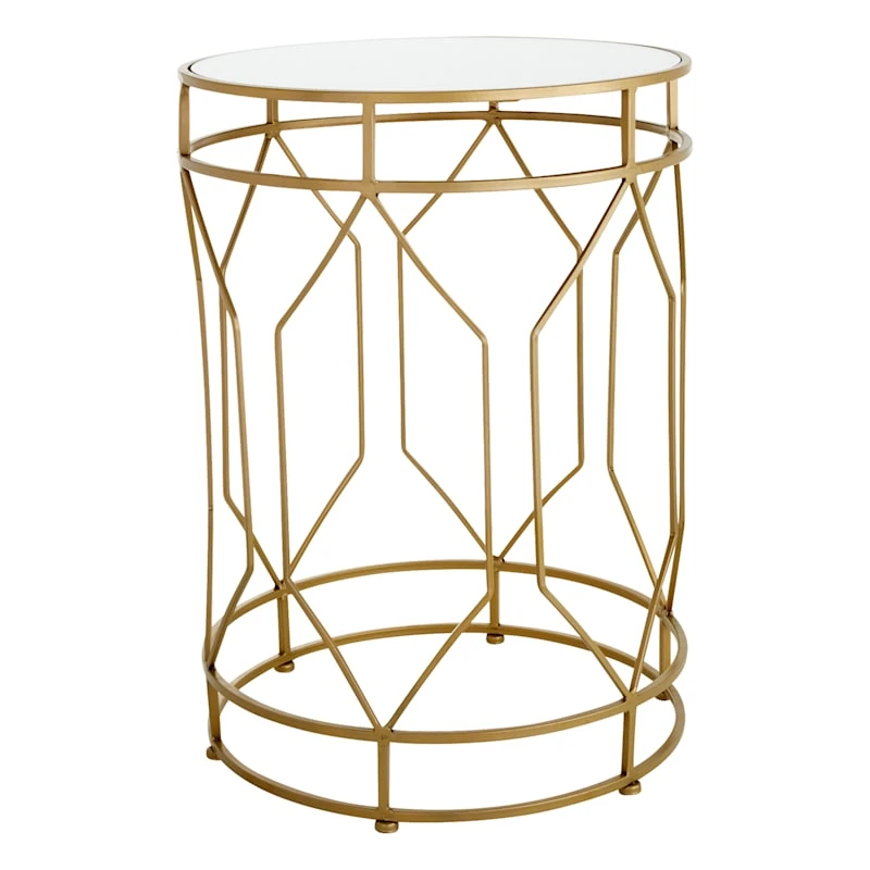 Providence Gold Metal Quatrefoil Nesting Table, Large 1 Providence Gold Metal Quatrefoil Nesting Table, Large