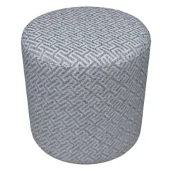 Providence Greta Greek Key Ottoman, Grey