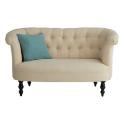 Providence Juliette Tufted Back Loveseat, Ivory -Hot Sale Furniture Shop providence juliette tufted back loveseat ivory 2