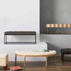 Providence Lourdes Tufted Curved Bench, Neutral 5 Providence Lourdes Tufted Curved Bench, Neutral -Hot Sale Furniture Shop providence lourdes tufted curved bench neutral 2