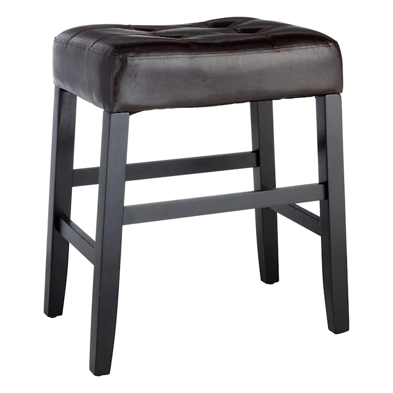 Providence Madison Black Faux Leather Counter Stool, 24" 1 Providence Madison Black Faux Leather Counter Stool, 24"