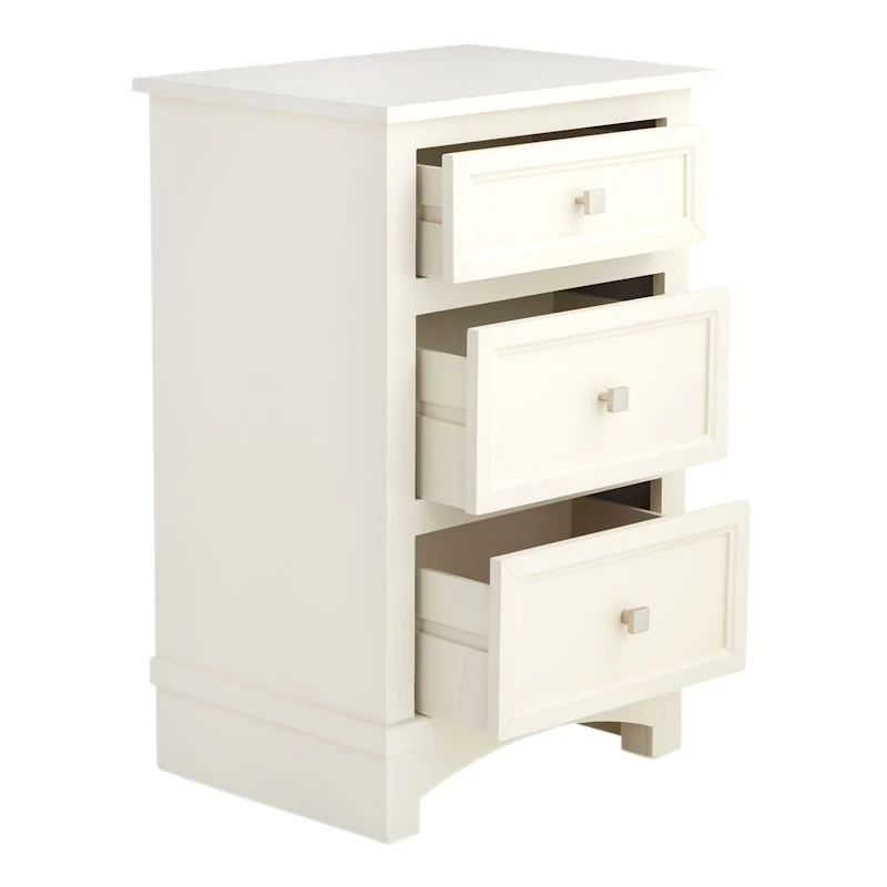 Providence Rachel White 3-Drawer Wood Cabinet 6 Providence Rachel White 3-Drawer Wood Cabinet - Image 6