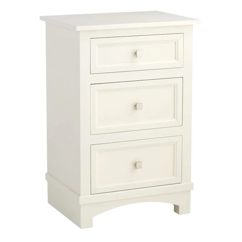 Providence Rachel White 3-Drawer Wood Cabinet 1 Providence Rachel White 3-Drawer Wood Cabinet