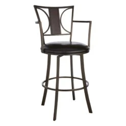 Providence Renata Oversized Faux Leather Barstool, 29.5"