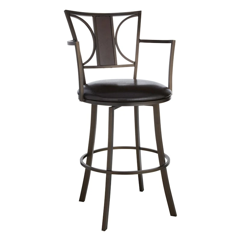 Providence Renata Oversized Faux Leather Barstool, 29.5" 1 Providence Renata Oversized Faux Leather Barstool, 29.5"