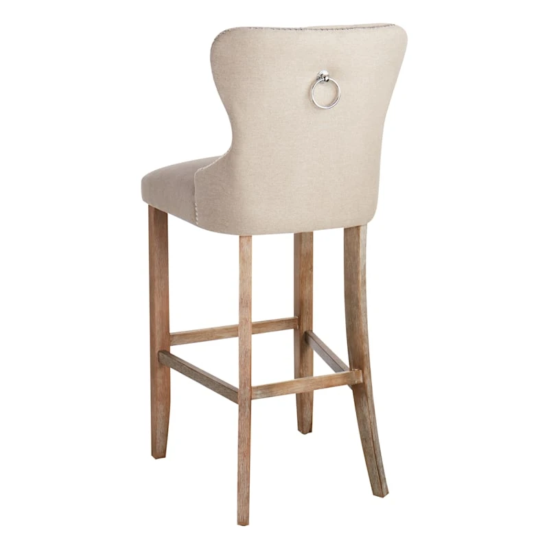 Providence Ring Back Barstool, Linen 2 Providence Ring Back Barstool, Linen - Image 2