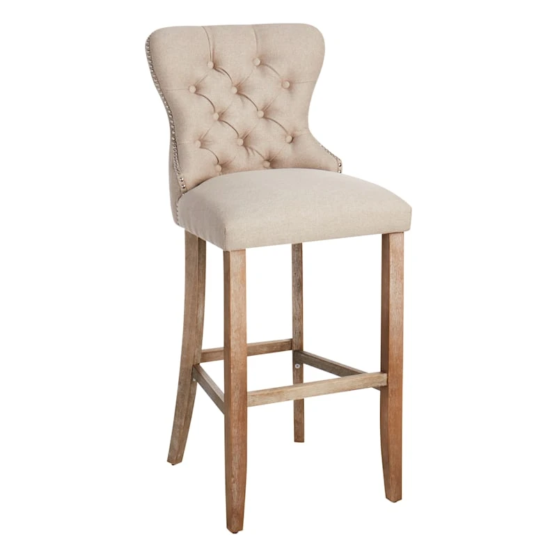 Providence Ring Back Barstool, Linen 1 Providence Ring Back Barstool, Linen