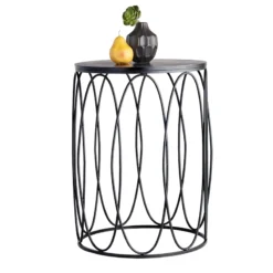 Providence Round Wood Top With Oval Metal Table, Large -Hot Sale Furniture Shop providence round wood top with oval metal table large 2