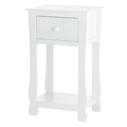 Providence Theodore 1- Drawer Accent Table, White -Hot Sale Furniture Shop providence theodore 1 drawer accent table white 2