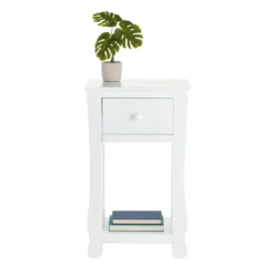 Providence Theodore 1- Drawer Accent Table, White -Hot Sale Furniture Shop providence theodore 1 drawer accent table white 3