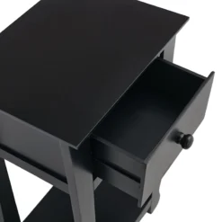 Providence Theodore Black 1-Drawer Thick Leg End Table, 26" -Hot Sale Furniture Shop providence theodore black 1 drawer thick leg end table 26 5