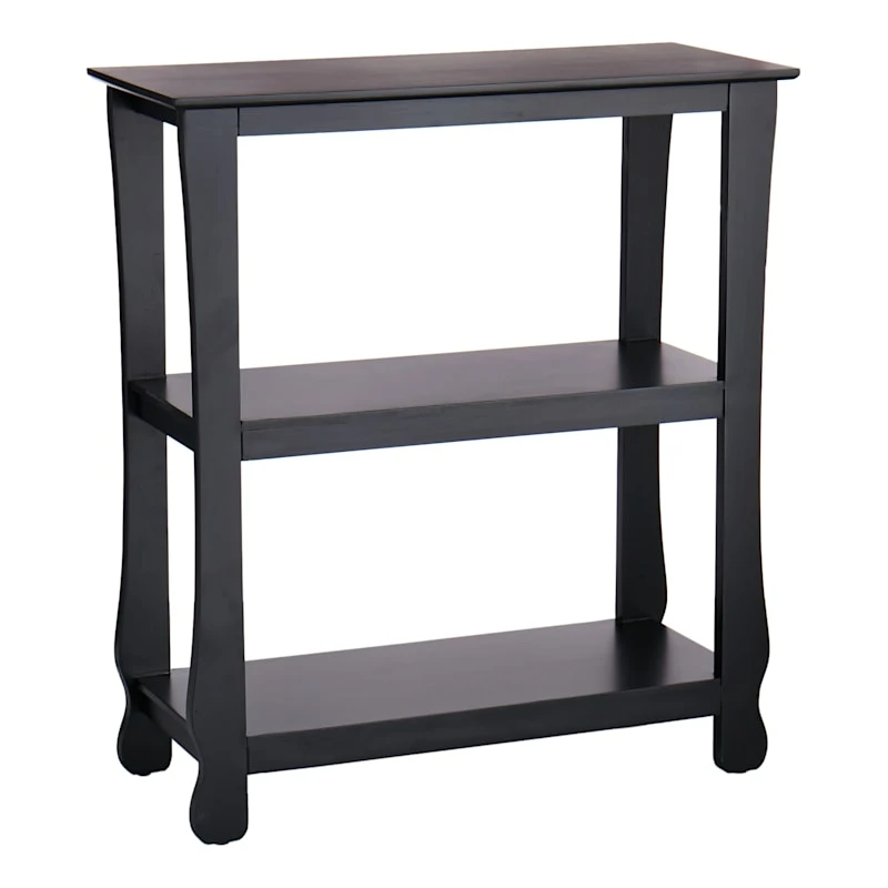 Providence Theodore Black 3-Tier Thick Leg Bookshelf, 29" 1 Providence Theodore Black 3-Tier Thick Leg Bookshelf, 29"