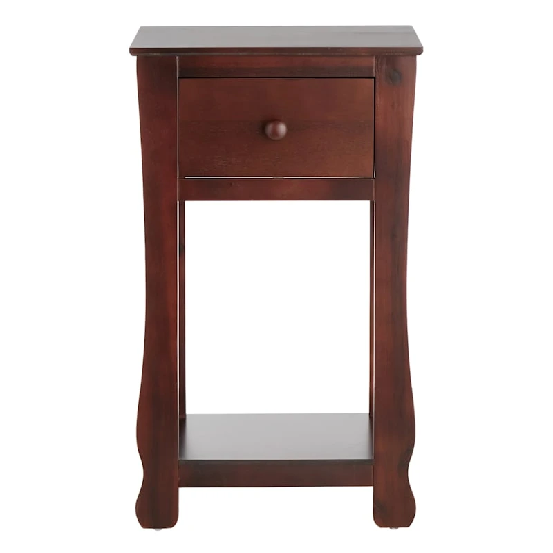Providence Theodore Brown 1-Drawer Thick Leg End Table, 26" 2 Providence Theodore Brown 1-Drawer Thick Leg End Table, 26" - Image 2