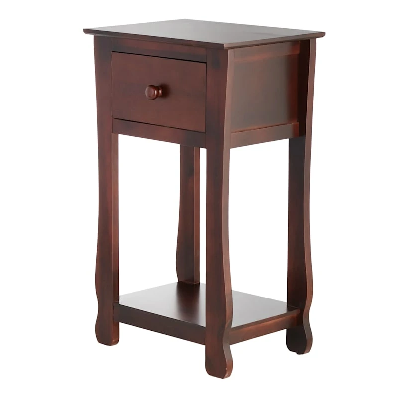 Providence Theodore Brown 1-Drawer Thick Leg End Table, 26" 3 Providence Theodore Brown 1-Drawer Thick Leg End Table, 26" - Image 3