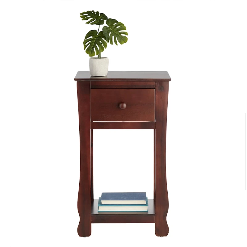 Providence Theodore Brown 1-Drawer Thick Leg End Table, 26" 4 Providence Theodore Brown 1-Drawer Thick Leg End Table, 26" - Image 4