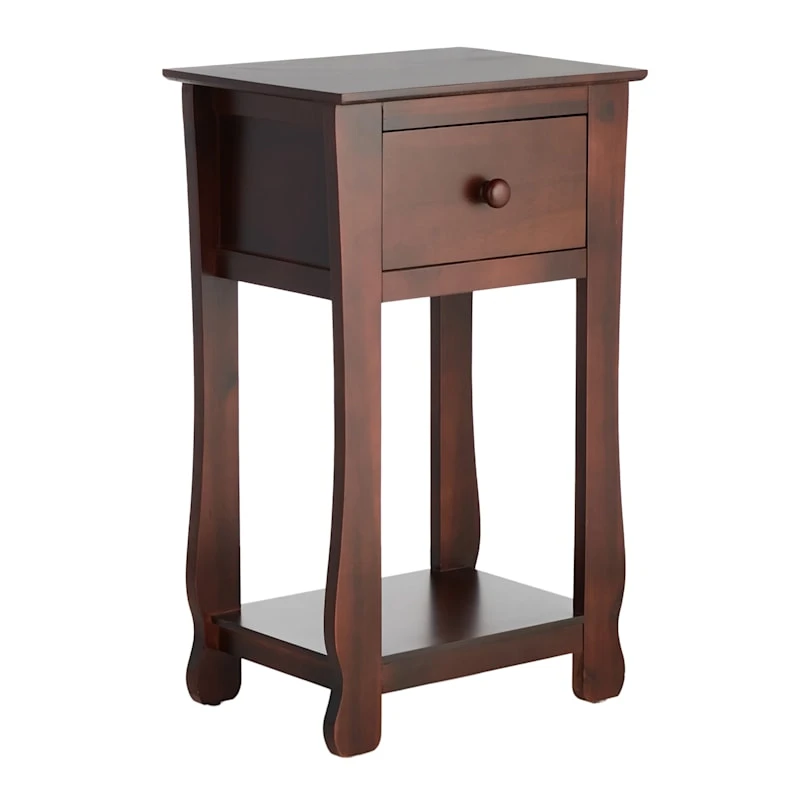 Providence Theodore Brown 1-Drawer Thick Leg End Table, 26" 1 Providence Theodore Brown 1-Drawer Thick Leg End Table, 26"