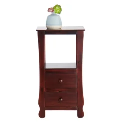 Providence Theodore Dark Brown 2-Drawer Thick Leg Accent Table, 29.5" -Hot Sale Furniture Shop providence theodore dark brown 2 drawer thick leg accent table 29.5 2