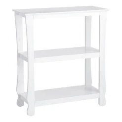 Providence Theodore White 3-Tier Thick Leg Bookshelf, 29"
