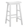 Providence White Saddle Backless Barstool, 29"