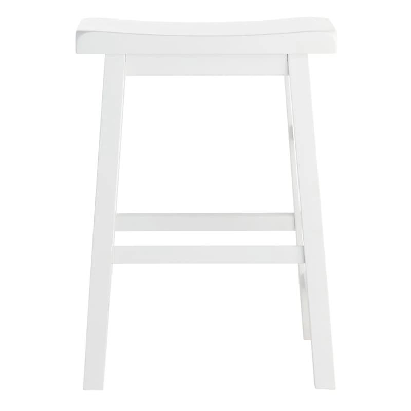 Providence White Saddle Backless Counter Stool, 24" 2 Providence White Saddle Backless Counter Stool, 24" - Image 2