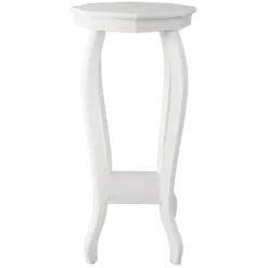 Providence White Wood Octagon Top Plant Stand