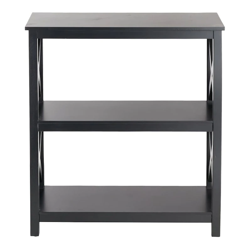 Providence Xavier Black 3-Tier Bookshelf, 29" 2 Providence Xavier Black 3-Tier Bookshelf, 29" - Image 2